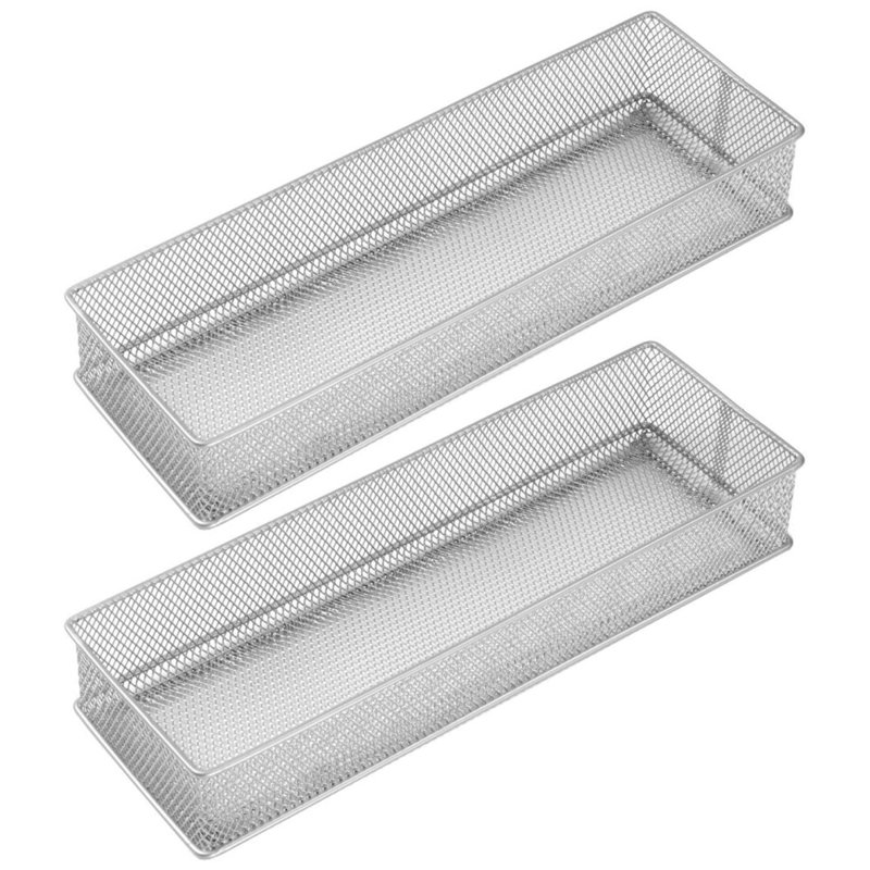 YBM Home White Mesh Desk Drawer Organizer Tray For Home And Office - Multipurpose Storage Holder