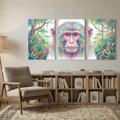Animaux, ensemble de 3 reproductions d'art sur toile