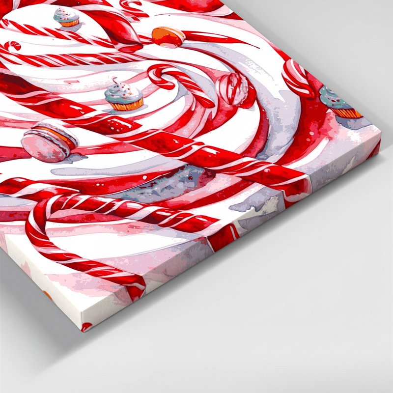 Desserts Candy canes Beige Canvas Wall Art