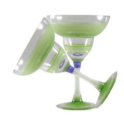 Cottage Retro Stripe 9 oz. Margarita Glass