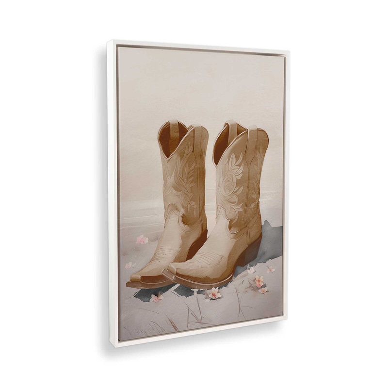 Sandy Cowboy Essentials I, reproduction sur toile dans un cadre, H 18,75 po x l 12,75 po, Blanc opaque