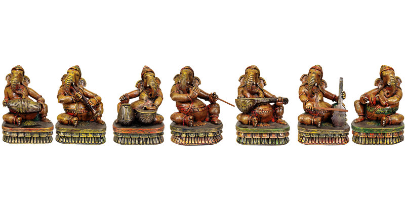Musicien Ganesha: une collection de sept images