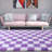 White and Purple Checkered Area Rug Ideal for home decor, nurseries, bedrooms, and living rooms.-1019347572-1019347582
