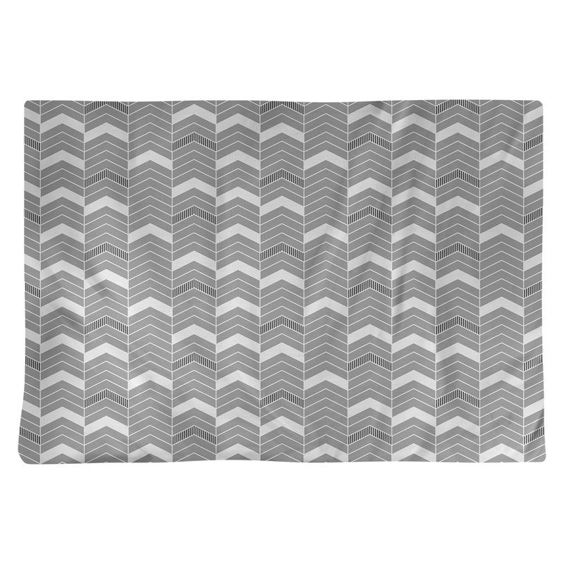 Récapitulatif à chevrons 18" lineed Stephenie, Gris / Blanc, Coton