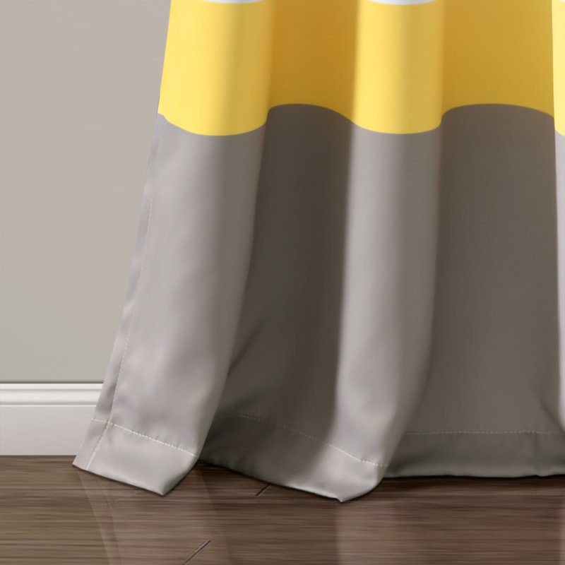 Alexander Color Block Room Darkening Curtain Pair, Gray