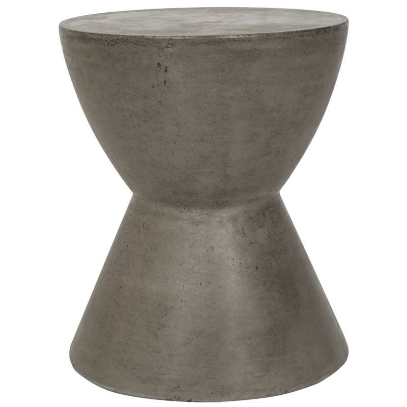 Outdoor Chenai Concrete Accent Table, Dark Grey