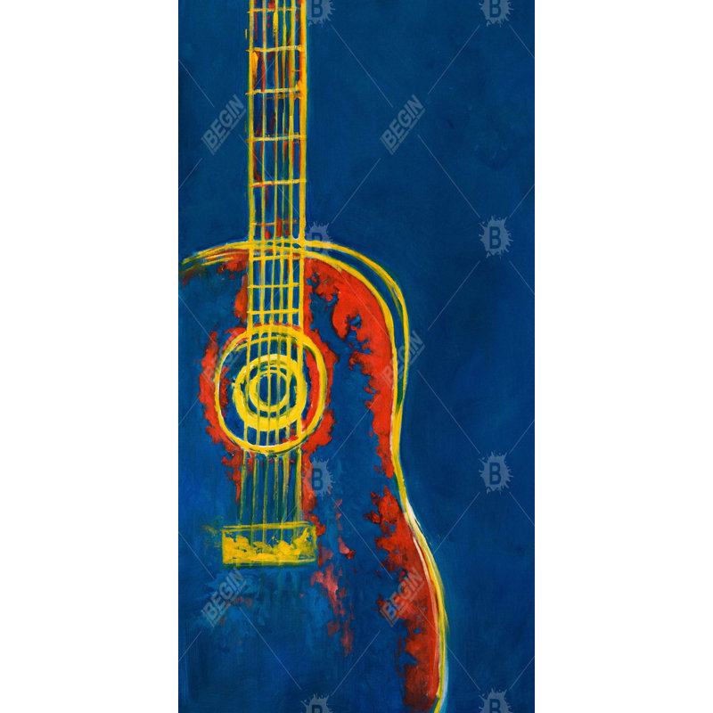 Modern abstract guitar - 15.75"x31.50" Desk mat