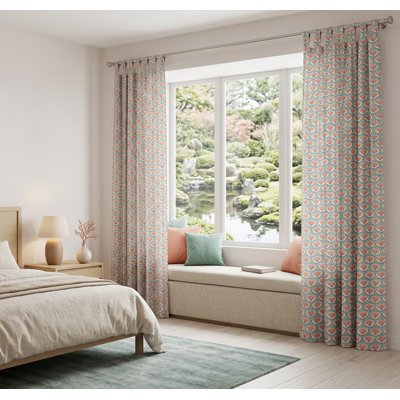 Coral Blush Semi-Sheer Curtain 43 X 84 in