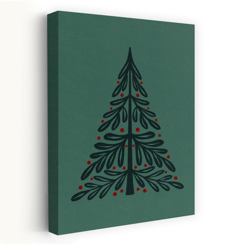Contemporary Art Abstract Contemporary Christmas Tree Winter Wall Art 1 Piece Wrapped Canvas Wall Art