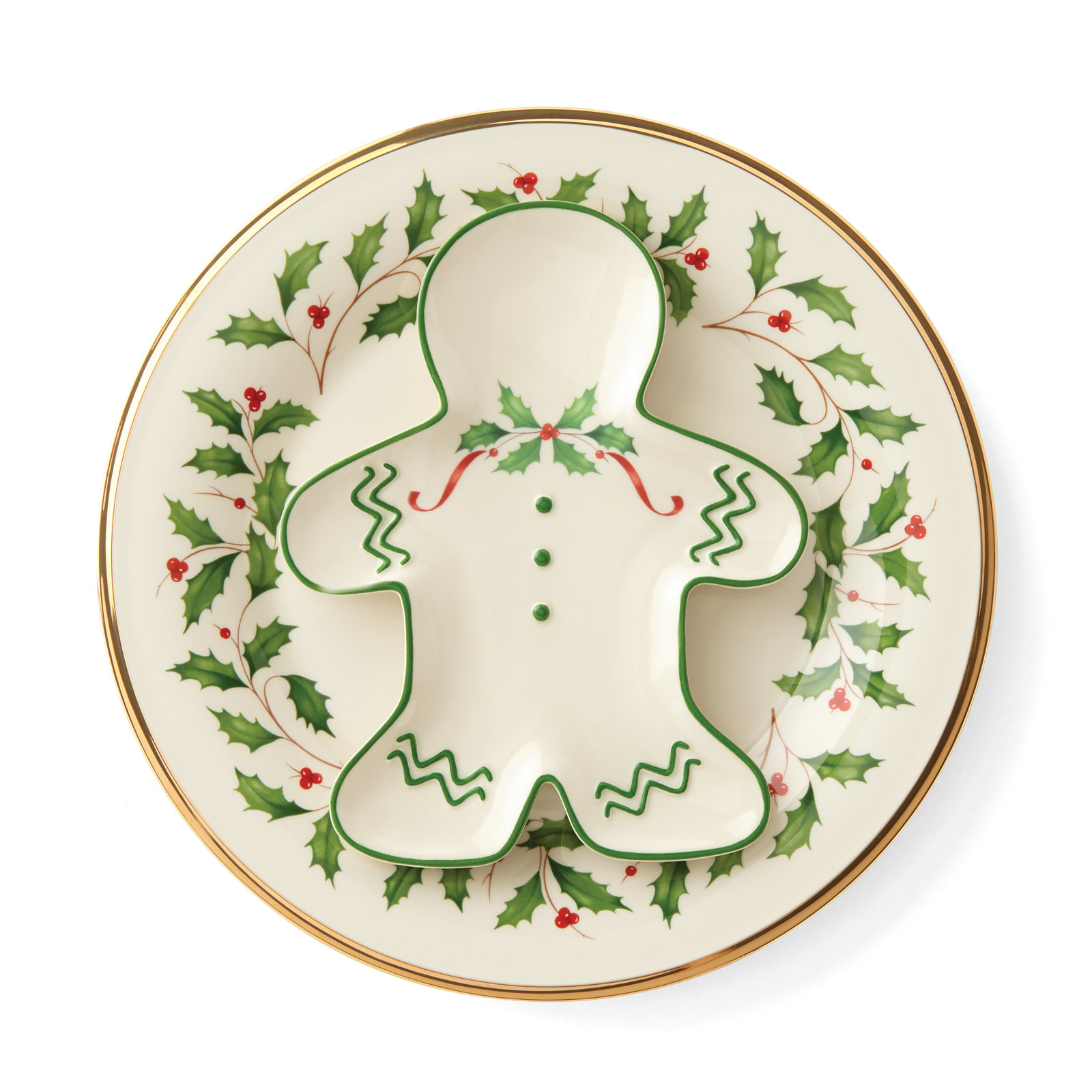 Holiday Gingerbread Man Bread and Butter Plate
