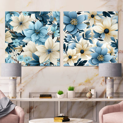 Eline - Ensemble de 2 impressions sur toile florales