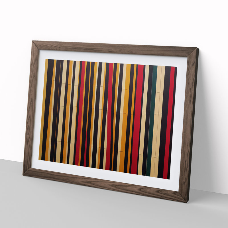 Abstract Forest Summer Vol.2 - Single Picture Frame Print, 34cm H x 46cm W x 2cm D, Walnut