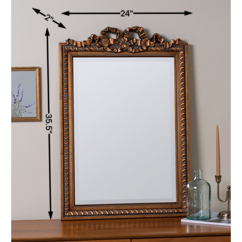 Clarence Beveled Mirror, 36" x 24", Pink