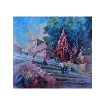Temples Stairs | Acrylic On Canvas | By Sunil Kapoor