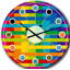 Motif géométrique simple aux couleurs de l'arc-en-ciel. - Horloge murale moderne Mid-Century-40743910