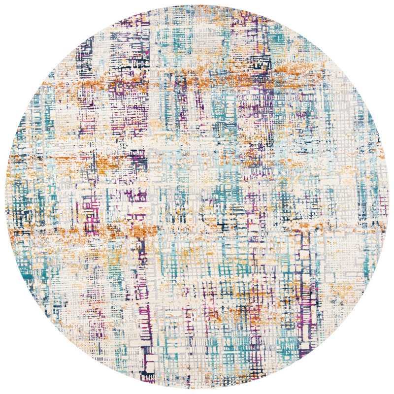 Tapis abstrait Chauncy Performance, Rond 6 pi 7 po