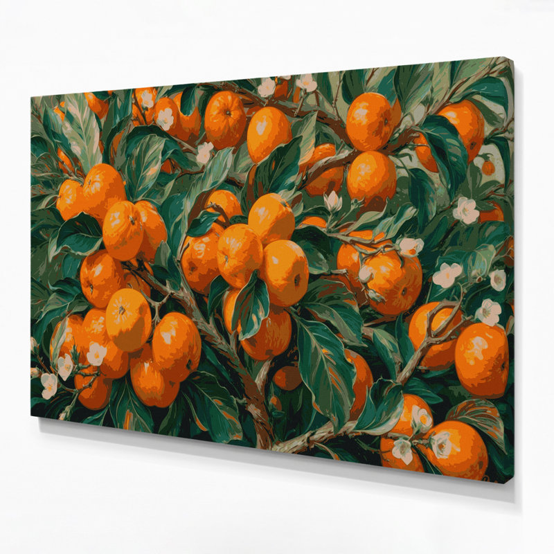 «Fruit Kumquat», art mural sur toile vert, H 8 po x l 10 po
