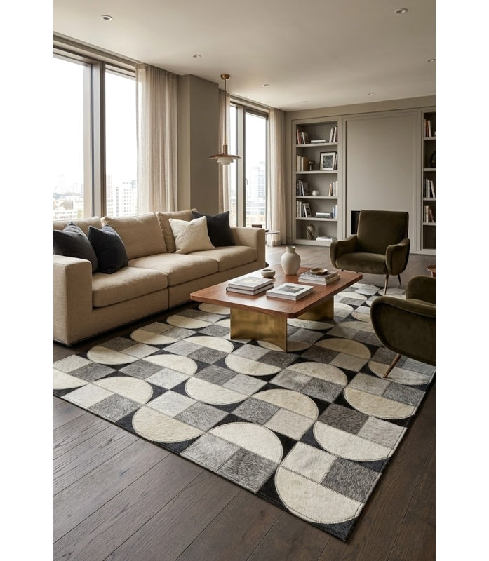 Tapis noir / ivoire Abani Rugs Hide HID300A, 9 pi x 12 pi