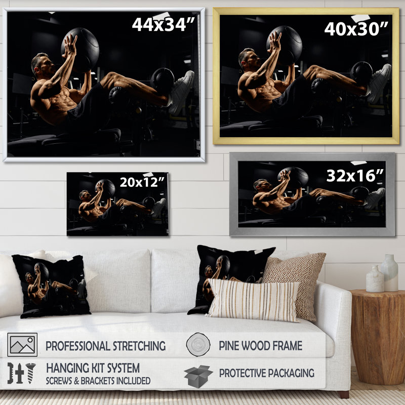 Gym Gym In Action sur impression sur toile, H 30 po x l 40 po x P 1,5 po, Toile tendue