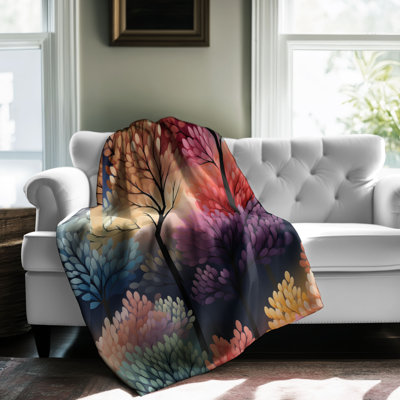 Vibrant Trees - 1 pièce Sherpa Premium