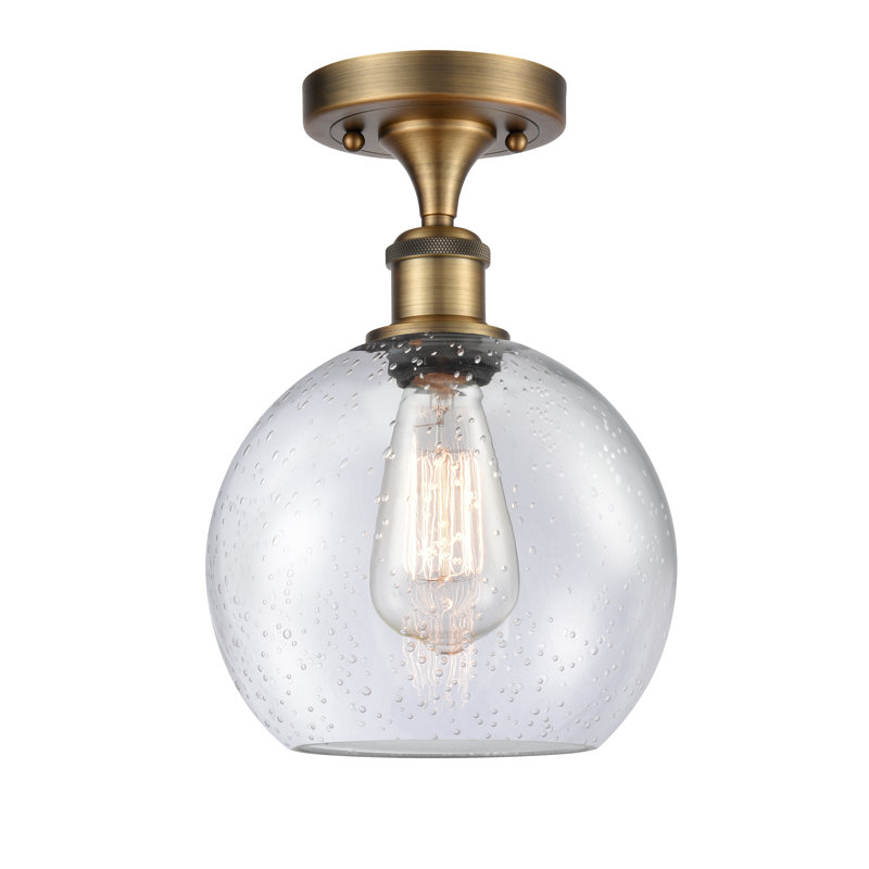 Plafonnier semi-encastré 1 lumière 8 po Cindi, Ampoule non incluse, Laiton brossé