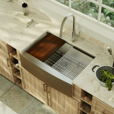 Elite Workstation 30'' L Single Bowl Stainless Steel Kitchen Sink