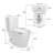 Elongated Comfort Height One-Piece Ceramic Toilet, White, Soft Close Seat