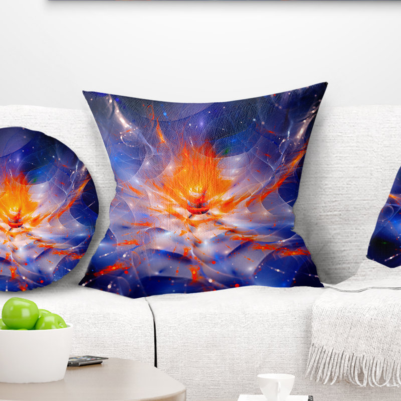 Oreiller en fleur d’espace floral, 16 po x 1 po, Coussin décoratif