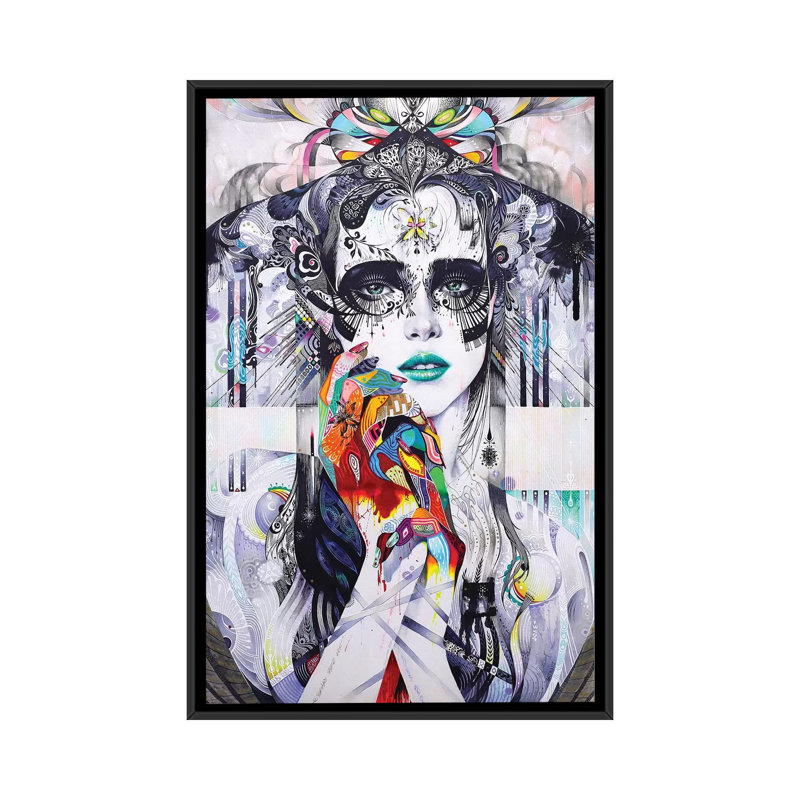 «Anticipation», reproduction sur toile, H 26 po x l 18 po x P 1,5 po, Toile avec cadre noir, Pas de tapis