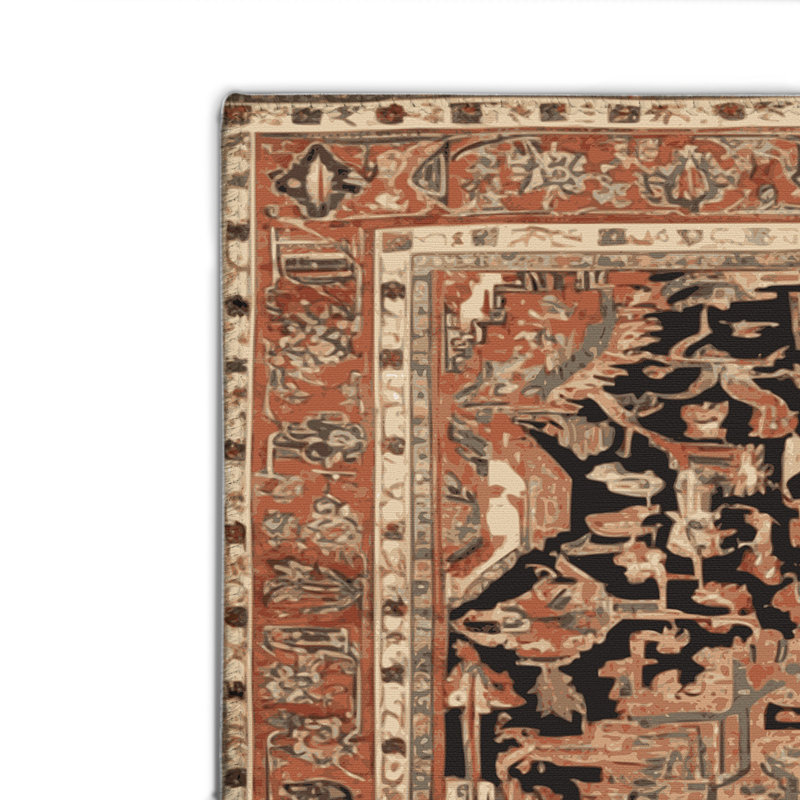 Tapis d'intérieur et d'extérieur brun Persian, Rectangulaire 8 pi x 10 pi