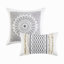Édredon 100% coton - gris / avec imprimé géométrique de literie en chenille-124265147-124265146