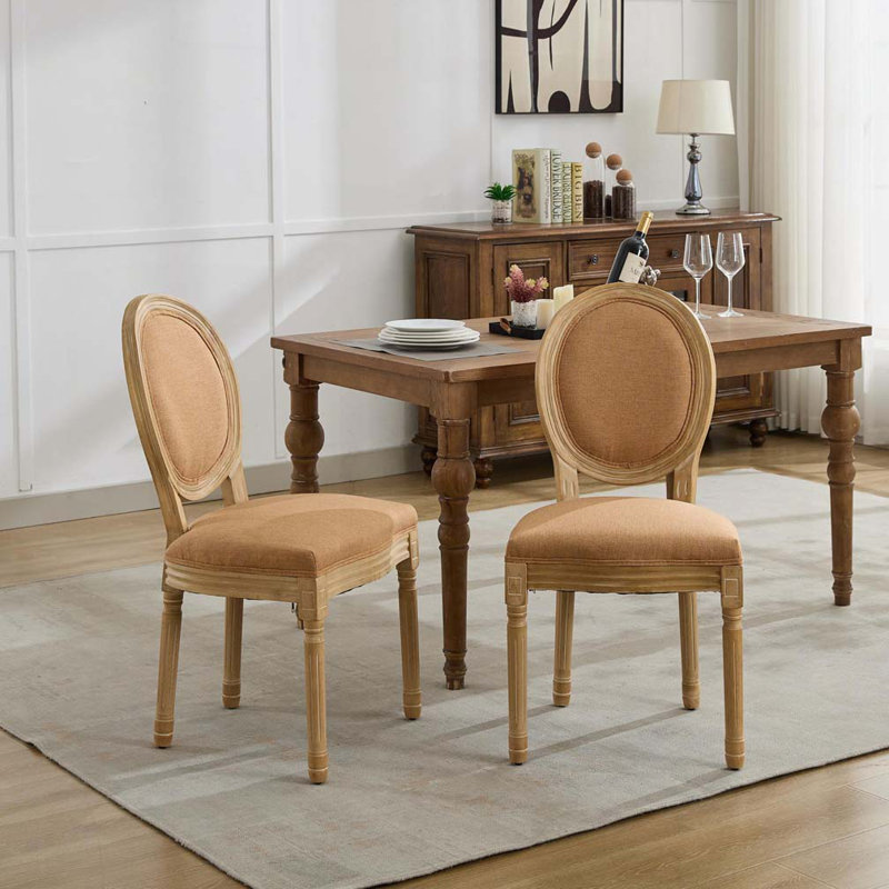 Chaise rembourrée avec cadre en bois massif, Tanné