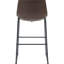 Brown And Black Armless Bar Stools  Pair  - Stylish Seating For Hangouts. Upholstered In Two-Tone Brown. Supportive Back Foot Support. Classic Industrial Design. Fits Various Hangout Areas. 39" H X