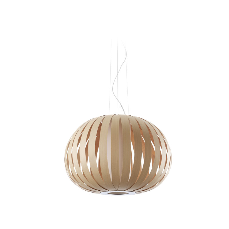 Poppy 1 - Light Pendant, Natural Beech, E26/Medium, 17" H x 24.8" W x 24.8" D