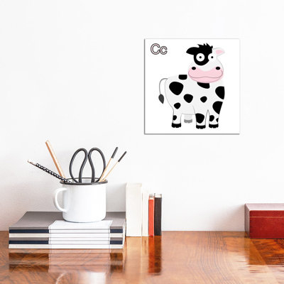 C Is For Cow by 5by5collective - Wrapped Canvas Print