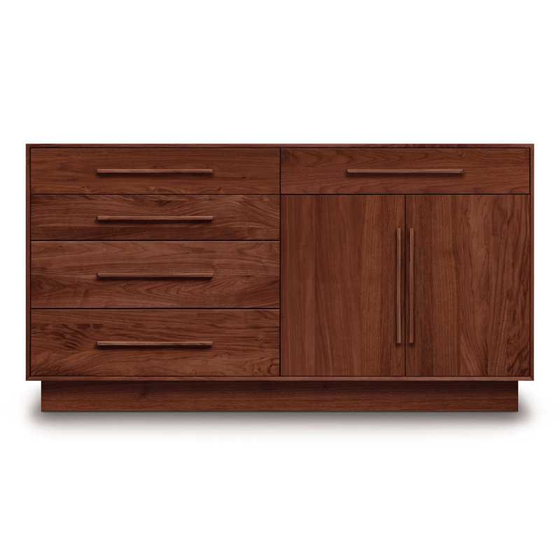Moduluxe 5 - Drawer Solid Wood Dresser, Natural Cherry, Left