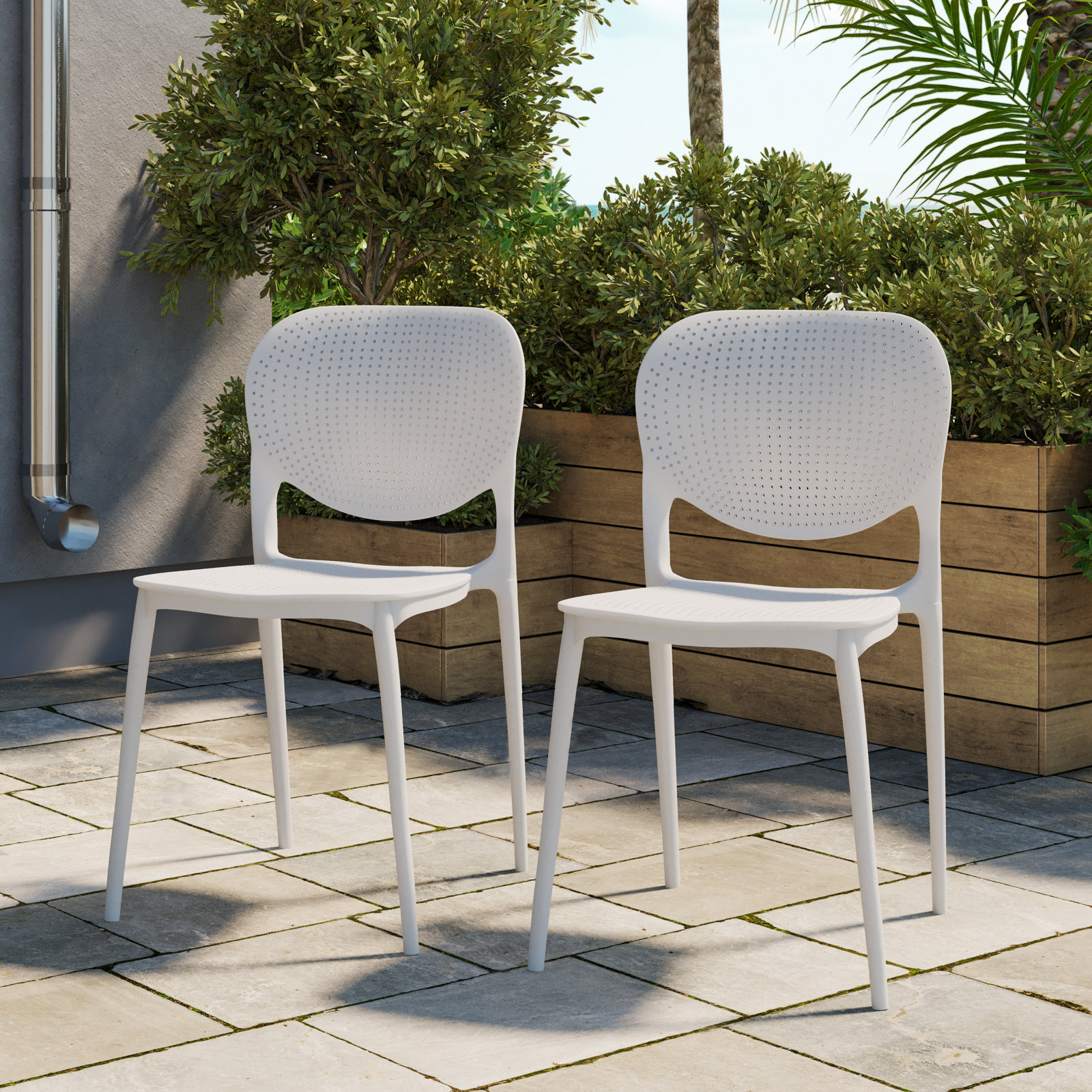 Alyisa Patio Side Chair, White