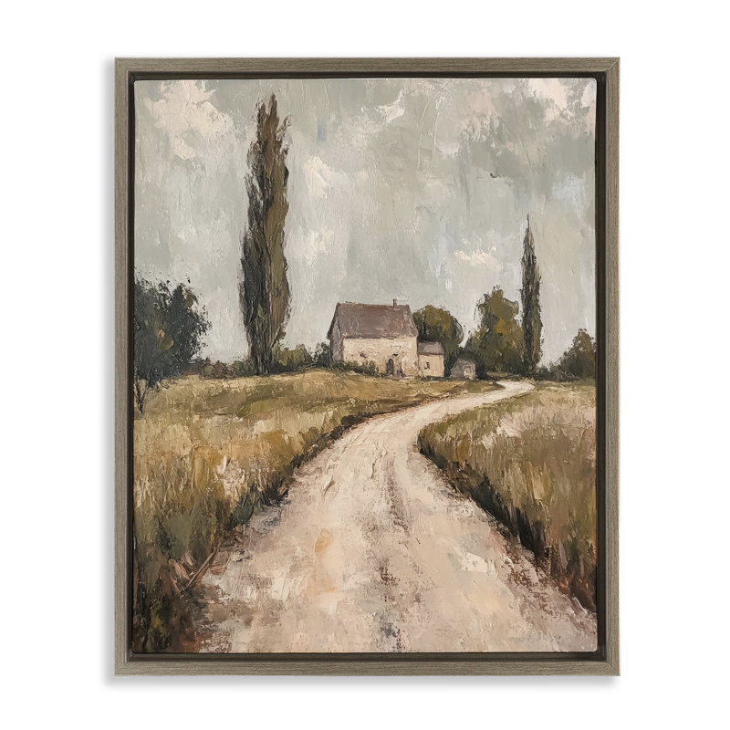 Cadre flottant Painterly Quiet Country, design par Petal Prints Design, Cadre flottant orme Montalcino, H 21 po x l 17 po