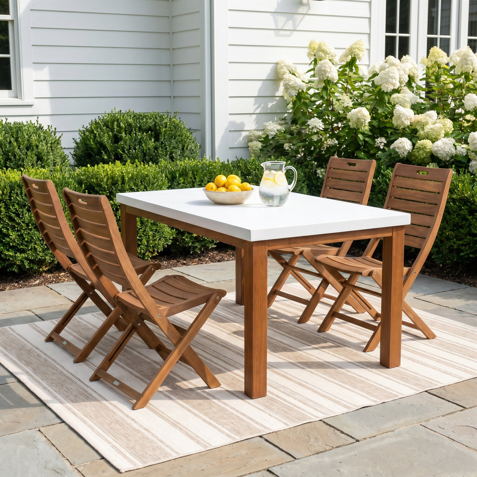 Kinsler 68" Eucalyptus Patio Dining Set