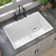33" X 19" White Undermount Kitchen Sink Workstation Rectangular Sink Granite Composite Dual Mount Single Bowl Basin Farmhouse Deep Sink with Accessories
