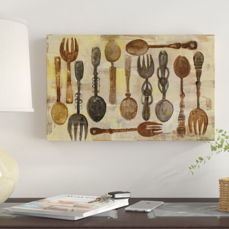 Fleur De Lis Living Spoons And Forks On Canvas by Albena Hristova Print ...