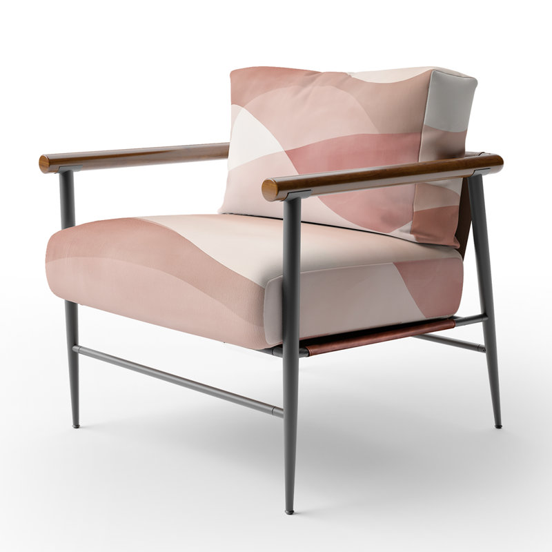 Fauteuil d'appoint Abstract Minimalisme, Brown Round Arms