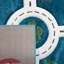 Tapis turquoise / ivoire pour enfants Hildreth-42065439