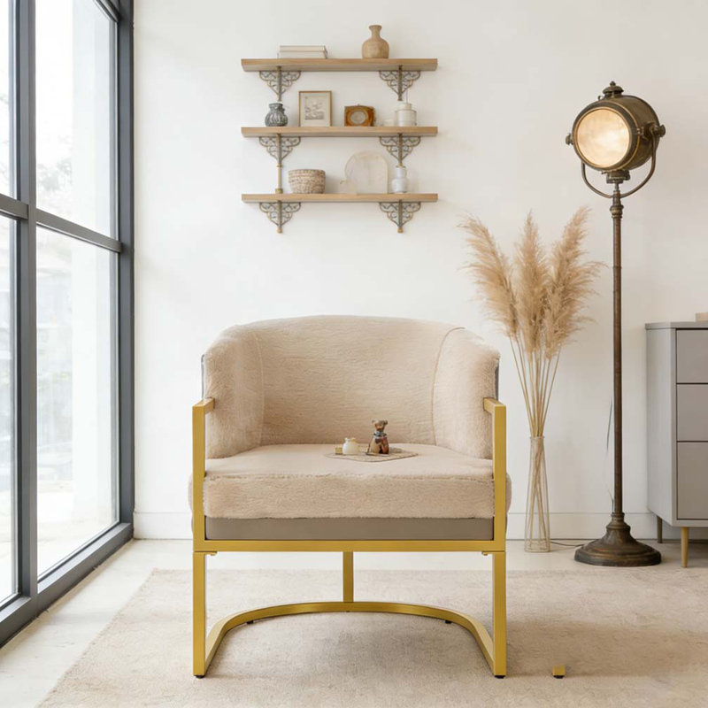 Chaise de lecture rembourrée Modern, Brun