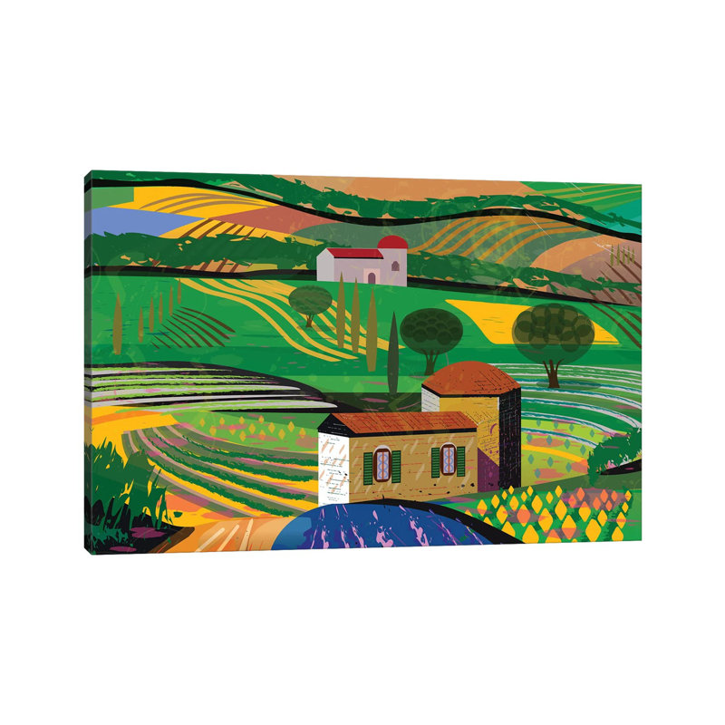 Summer Fields by Charles Harker - Wrapped Canvas Print, 20.32 cm H x 30.48 cm W