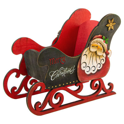 11.5"" Santa Claus ""Merry Christmas"" Sleigh Decoration -  Northlight Seasonal, NORTHLIGHT LK94206