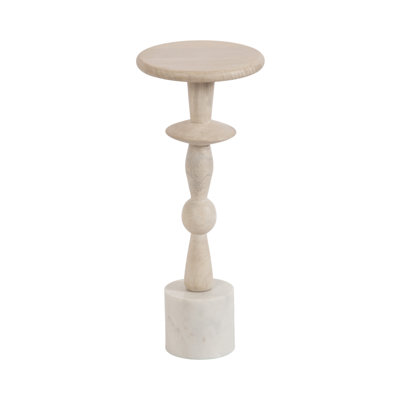 Wood and Marble Round Drink Table