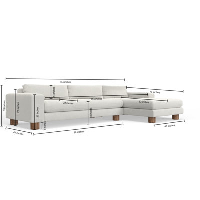 Milo 135" 2-Piece Sectional