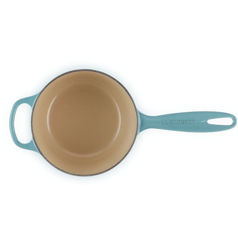 Le Creuset Enameled Cast Iron Saucepan with Lid, Flame, 2.25 qt.
