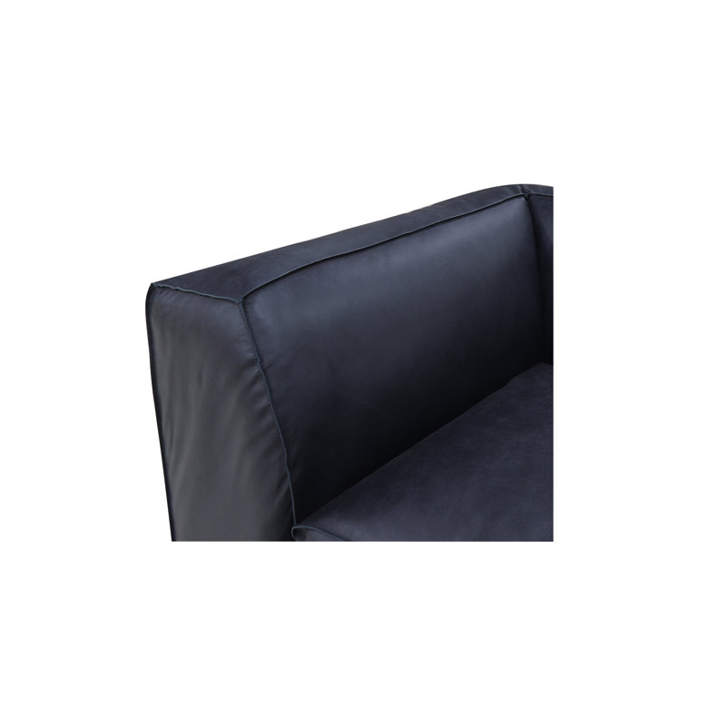 Riehlin 4 - Genuine Leather Modular Sectional, Black Genuine Leather